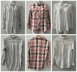 womens 3 pc long sleeve button down blouse lot - sz M