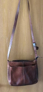 Purse-brown leather shoulder bag