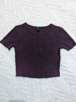 Maroon Cropped Tee Shirt