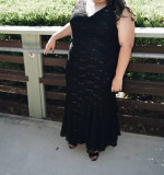 Black Sparkly Lace Mermaid Style Prom Dress 3x