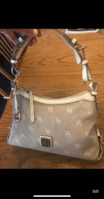 Grey Tan Dooney & Bourke Medium Size Purse
