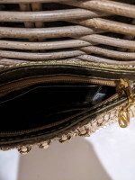 Vintage '80s Gold Mesh Zippered Evening Clutch | Makeup Bag