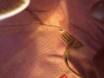 Like New Dooney & Bourke Purse 👜 10 1/2”L Tan /Hearts & All Bright Pink Ins