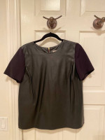 Michael Kors, black leather like shirt
