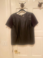 Michael Kors, black leather like shirt