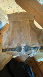 90's First Genuine Leather Mens L Vest