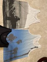 New set of 5 Men’s tank tops large black white blue surf sunset