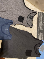 New set of 5 Men’s tank tops large black white blue surf sunset