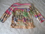 Jane Ashley Casual Lifestyle Colonial Scene All over Printed Top