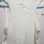 Soft Ribbed White cotton tank top with Rhine Stone design on Shoulder