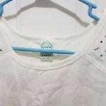 Soft Ribbed White cotton tank top with Rhine Stone design on Shoulder