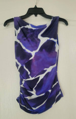 Roberto CAVALLI Stretchy Blue/Purple Animal Print Top - I 40 or Small
