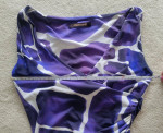 Roberto CAVALLI Stretchy Blue/Purple Animal Print Top - I 40 or Small