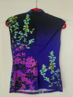 Roberto CAVALLI Stretchy Multicolor Indigo/Purple Sleeveless Top Sz 6