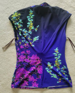 Roberto CAVALLI Stretchy Multicolor Indigo/Purple Sleeveless Top Sz 6