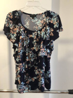 Navy Top With Flowers