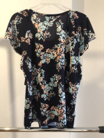 Navy Top With Flowers