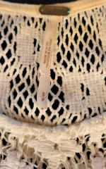 FREE PEOPLE Crochet Lace Scoop Neck White Tank Top 100% Cotton Sz S