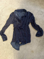 NEW $335 THEORY SILK Designer Blouse Top Shirt L
