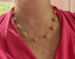 Gold Tone Chain and Ball Necklace 18”