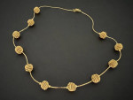 Gold Tone Chain and Ball Necklace 18”