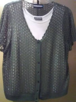 Tank top w/knitted short sleeve top - M