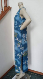 Misses Bust 35" Hawaiian Maxi Dress Tank Top Sundress Slit Hem