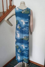 Misses Bust 35" Hawaiian Maxi Dress Tank Top Sundress Slit Hem