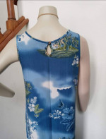 Misses Bust 35" Hawaiian Maxi Dress Tank Top Sundress Slit Hem