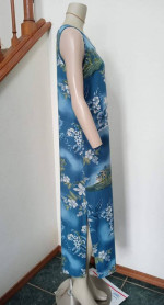 Misses Bust 35" Hawaiian Maxi Dress Tank Top Sundress Slit Hem