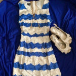 NEW $169 Talbots Daisy Floral Sheath Dress 8 M Sea Blue Skirt Top