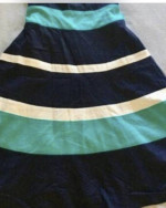 NEW $179 Anne Klein Dress Striped Sea Colorblock Top 8 10 M Swing