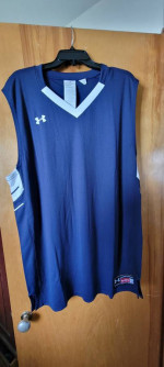 New 2 Men Under Armour Tank Top Jersey 3XL Dark Blue Navy Color