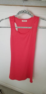 (2) Womens Summer T-Tops Ladies Leopard Tank Top & a Red-ish Tank top