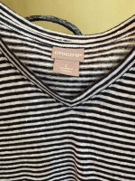 * Navy/White Stripe Knit TOP * Oversized Medium -Chico's - New