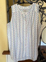 * LOFT Clip Dot Sleeveless Cotton Top - red/blue/white * size L