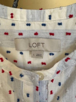 * LOFT Clip Dot Sleeveless Cotton Top - red/blue/white * size L