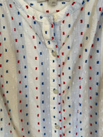 * LOFT Clip Dot Sleeveless Cotton Top - red/blue/white * size L