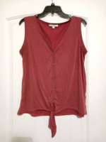 Nice rust orange color top tie at waist