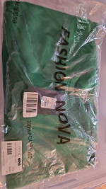 PULLOVER SWEATSHIRT FASHION NOVA GREEN SMALL CROP TOP LIKE A CHAMP NEW