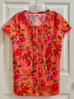 Isaac Mizrahi (S) Floral Short sleeve Top