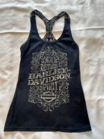 Harley Davidson Black Restless Spirit Tank Top with open back