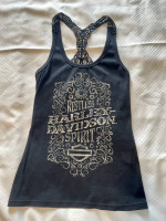Harley Davidson Black Restless Spirit Tank Top with open back