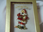 Christopher Radko presents Shiny Brite Christmas Brooch pin.