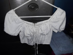 White crop top blouse