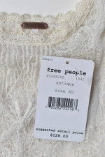 NEW XS Free People SHEER 'Passage to India' Embroidered Lace Tunic Top