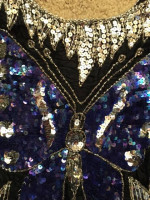 Sequined top, 100% silk