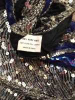 Sequined top, 100% silk