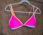 Swim Suit Top Pink Multi Small