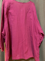 Fuchsia Cathy Daniels 3x top with silver bling accents